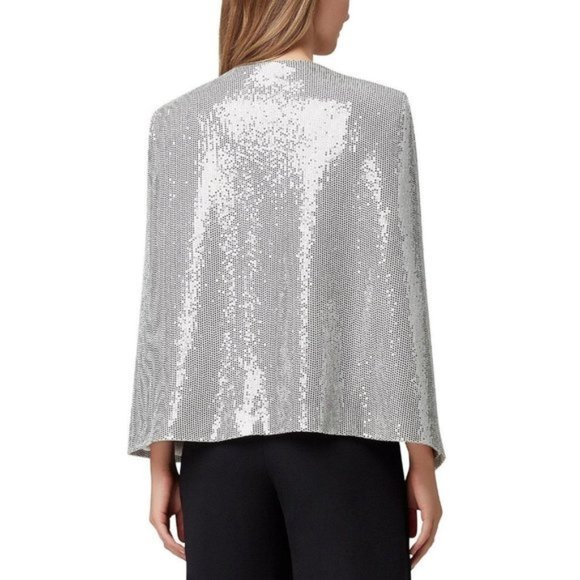 NWT Tahari ASL Women Metallic Sequined Cape Blazer - Picture 2 of 4